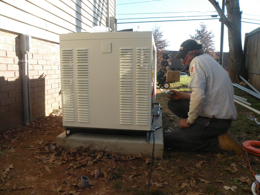 CHS technician installing a generator